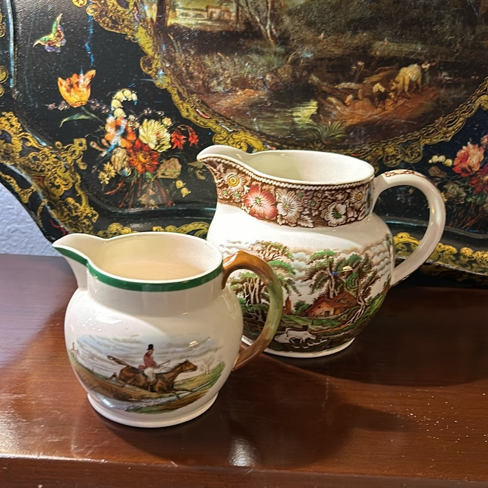 Antique Copeland Spode Hunt Pitcher